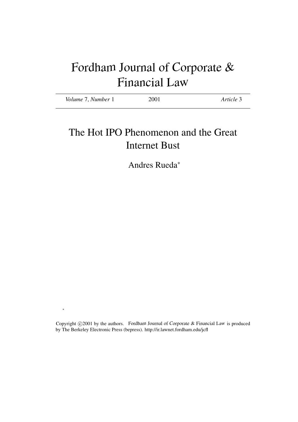 Fordham Journal of Corporate & Financial