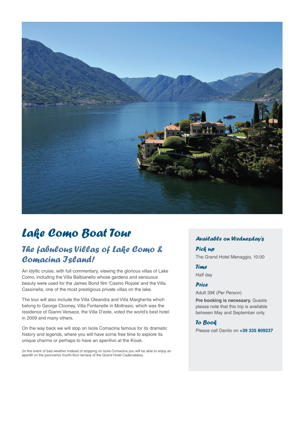 Lake Como Boat Tour