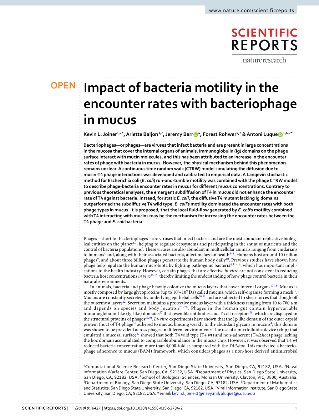 Impact of Bacteria Motility in the Encounter Rates with Bacteriophage in Mucus Kevin L