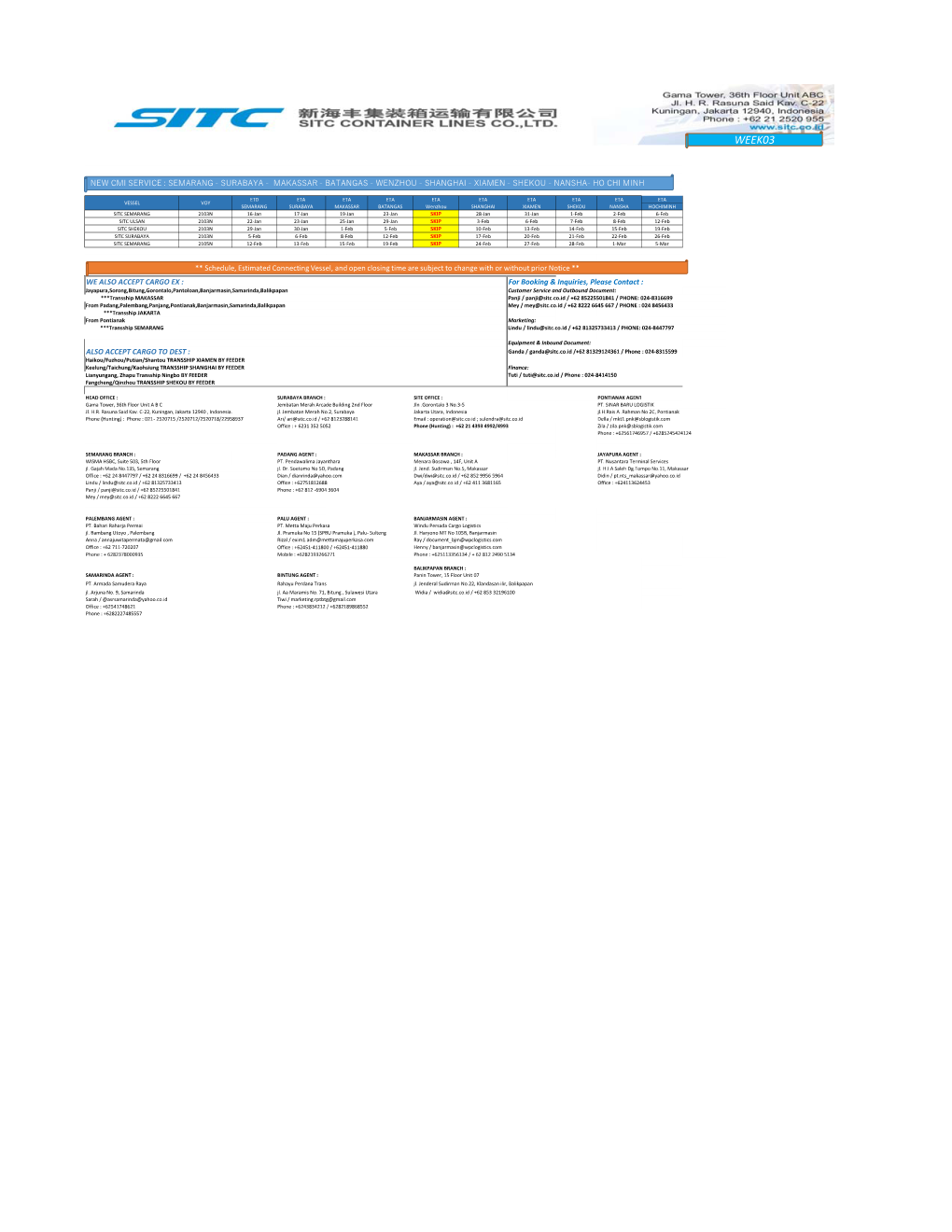 SCHEDULE WEEK#03.Xlsx