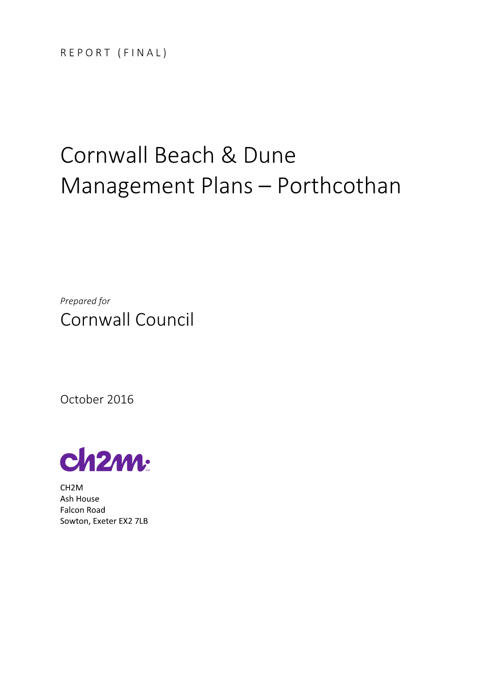 Cornwall Beach & Dune Management Plans – Porthcothan