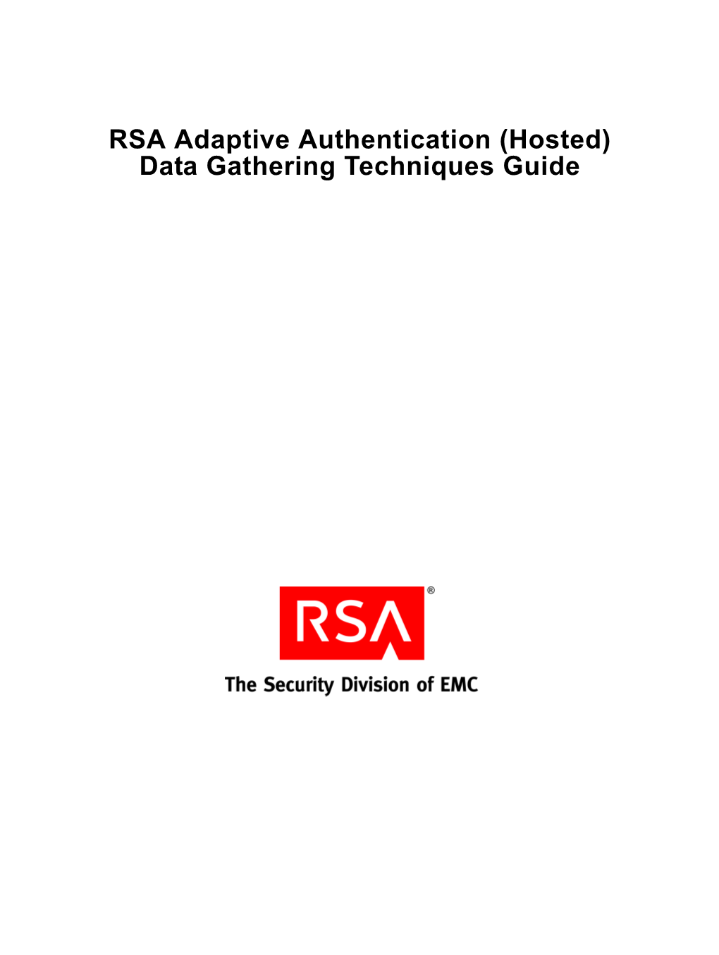 RSA Adaptive Authentication