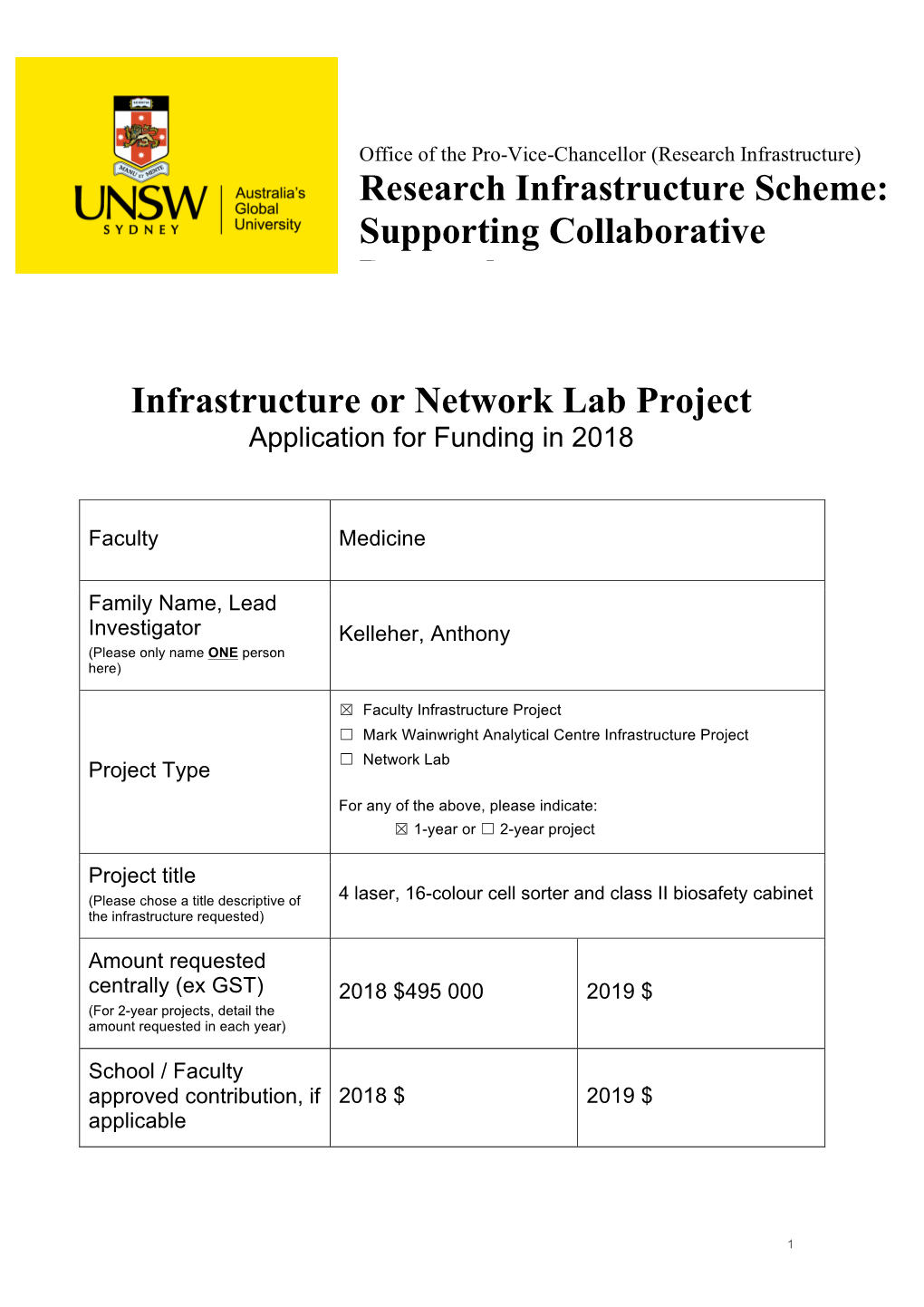 Supporting Collaborative Research Infrastructure Or Network Lab Project