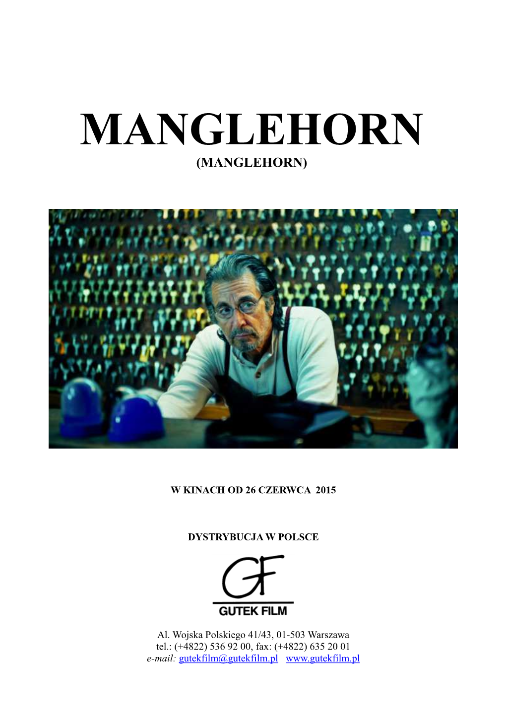 MANGLEHORN Pressbook