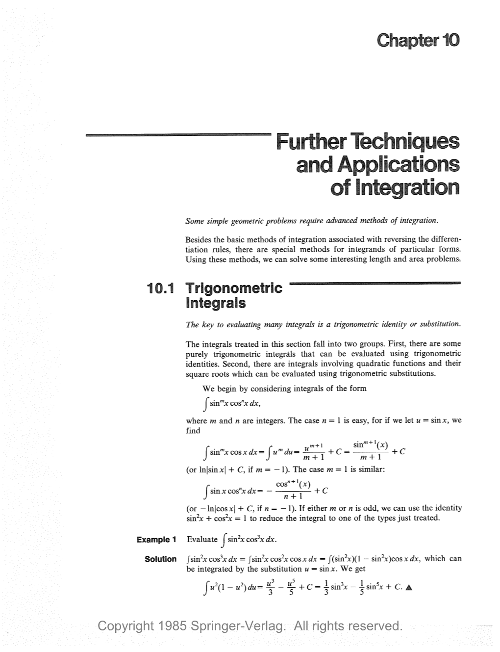 Further Techniques and App Icat Ions