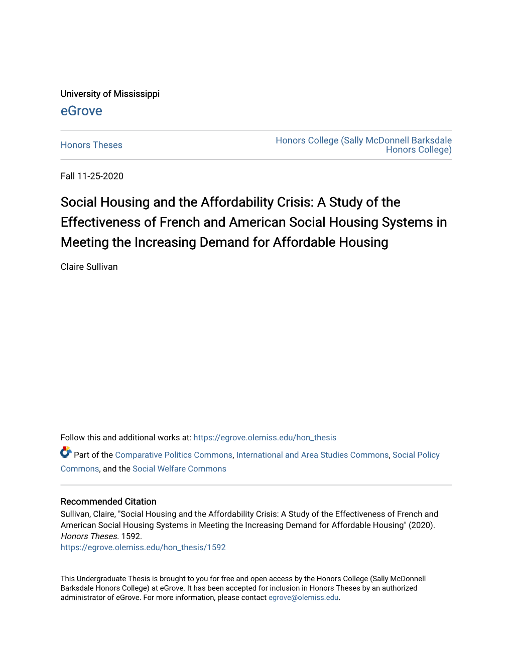 Social Housing and the Affordability Crisis