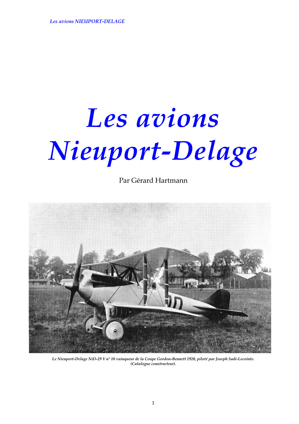 Les Avions NIEUPORT-DELAGE