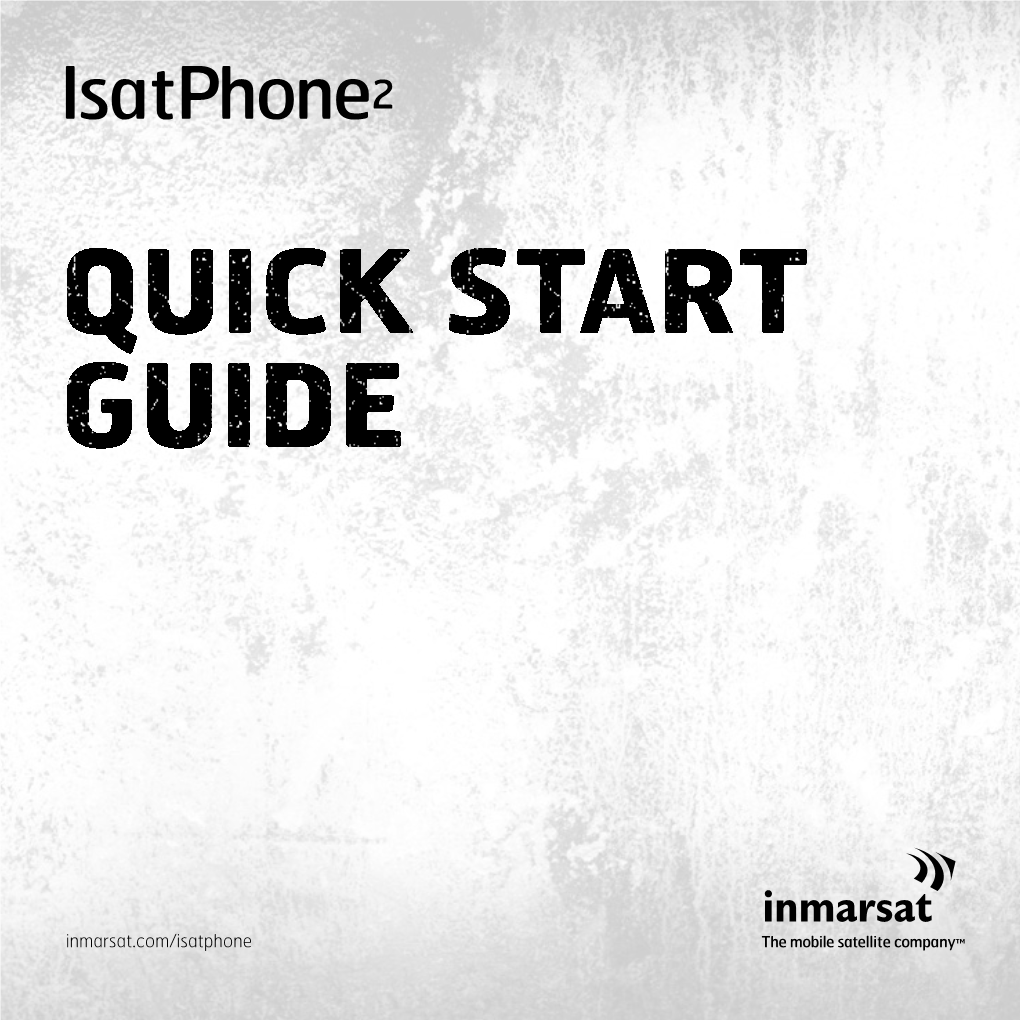 Inmarsat Isatphone 2 Quick Start Guide