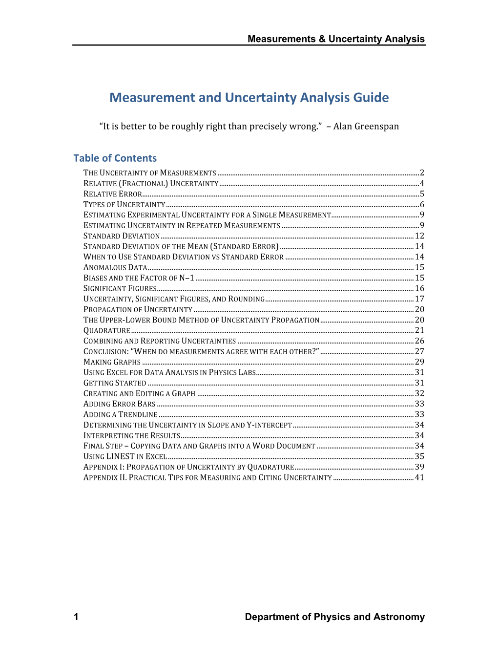 Measurement and Uncertainty Analysis Guide