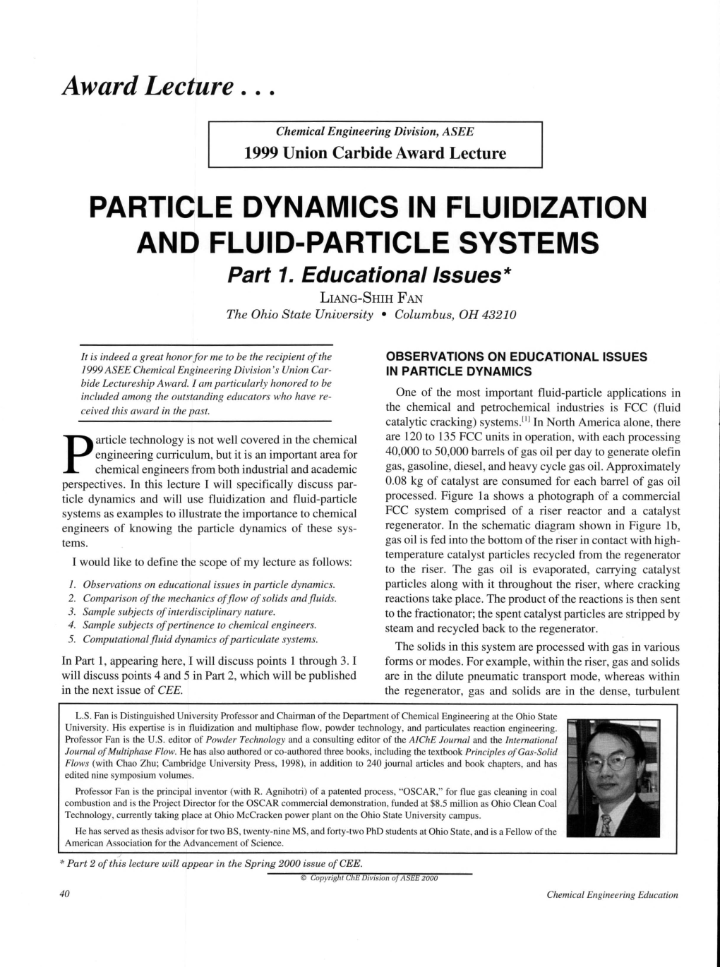 PARTICLE DYNAMICS in FLUIDIZATION and FLUID-PARTICLE SYSTEMS Part 1