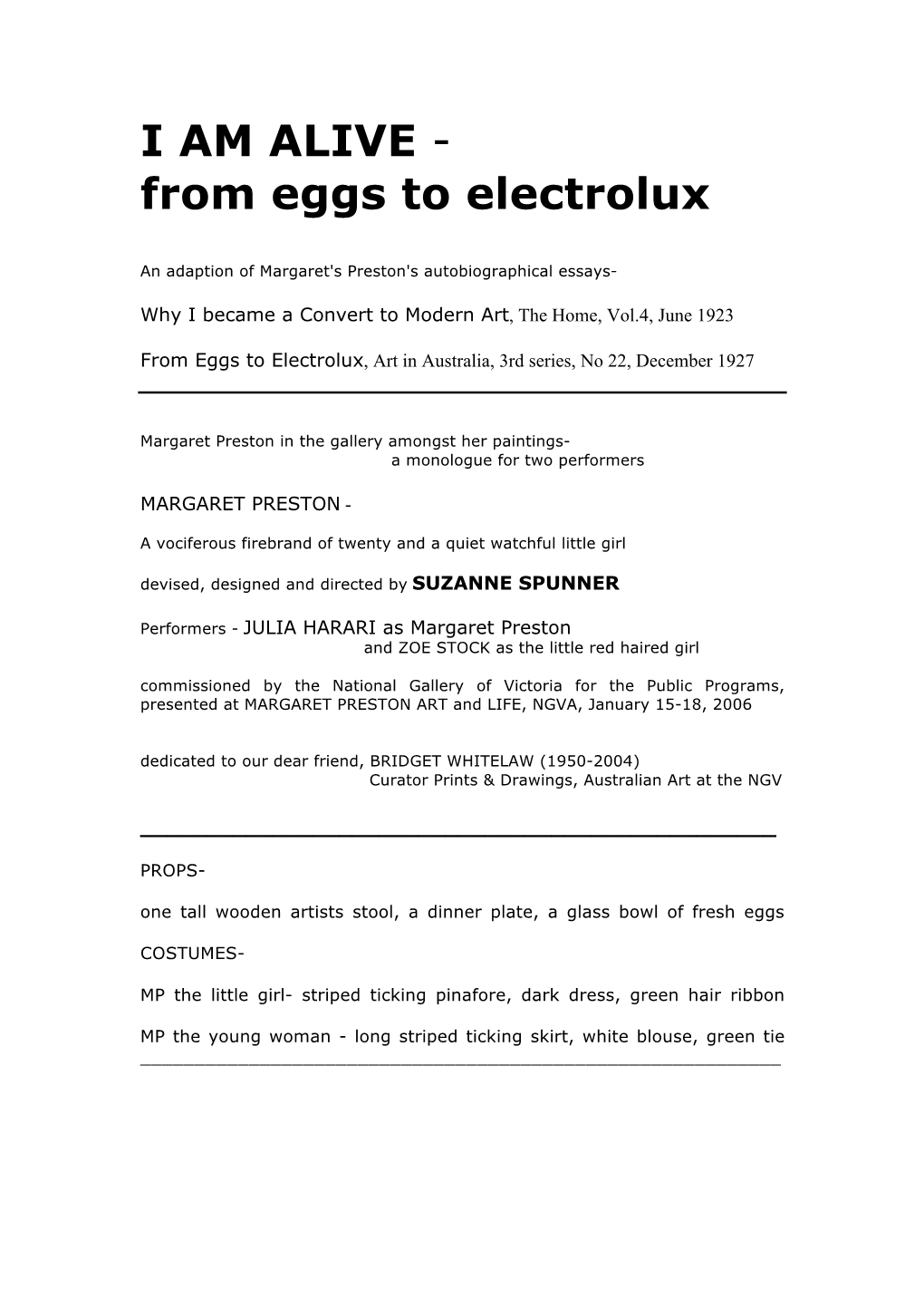 I AM ALIVE - from Eggs to Electrolux