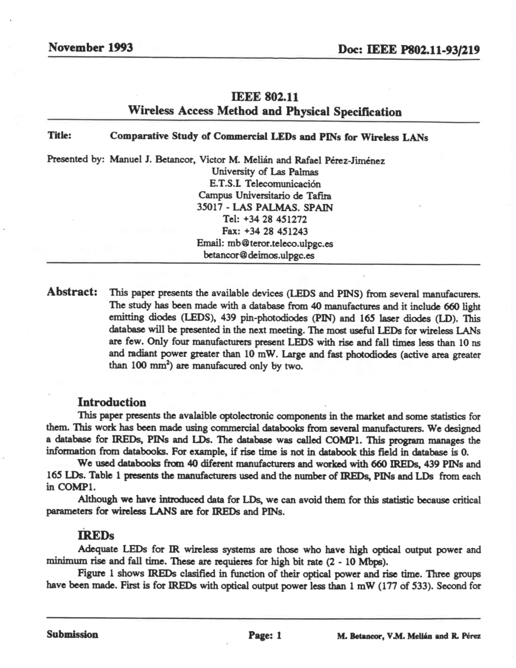 November 1993 Doc: IEEE P802.11-93/219 IEEE 802.11