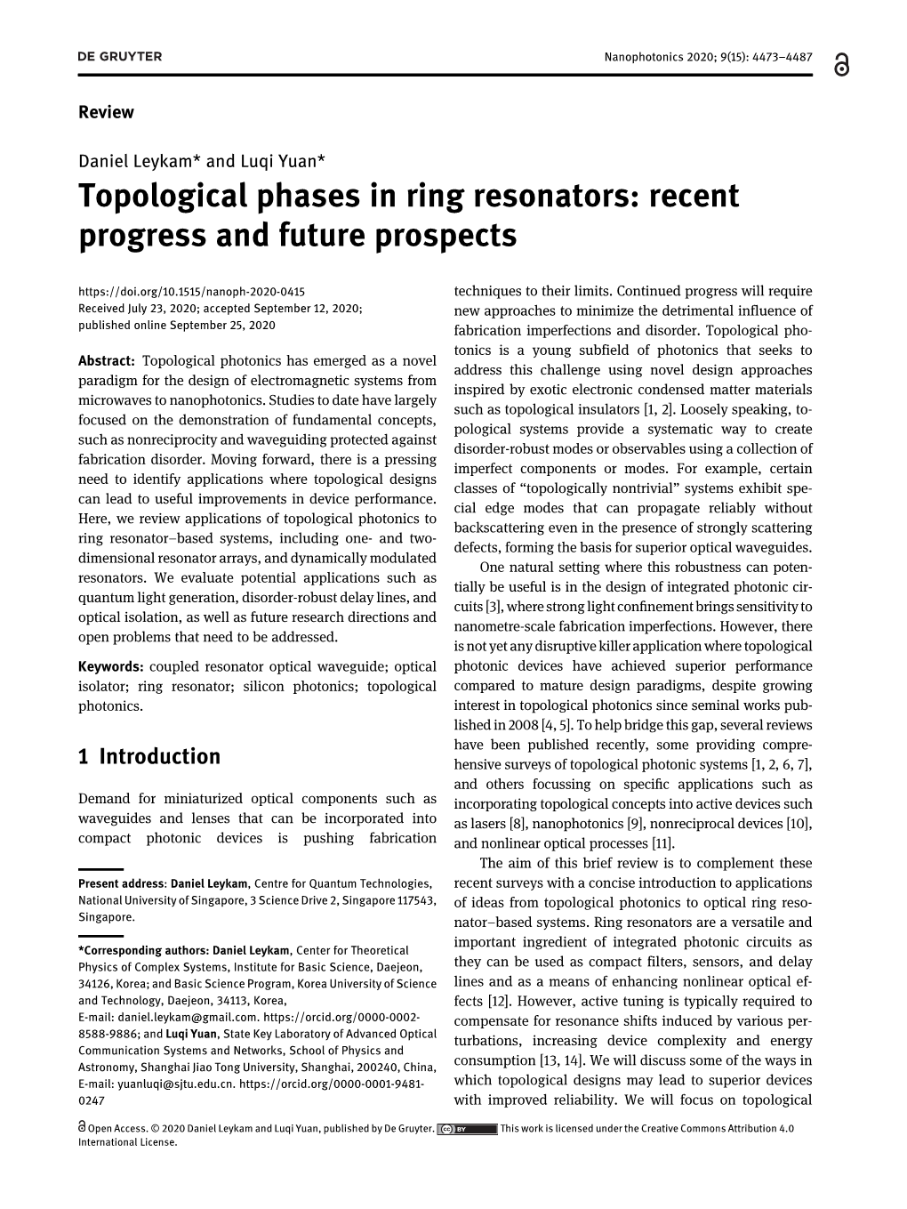 Topological Phases in Ring Resonators: Recent Progress and Future Prospects Techniques to Their Limits