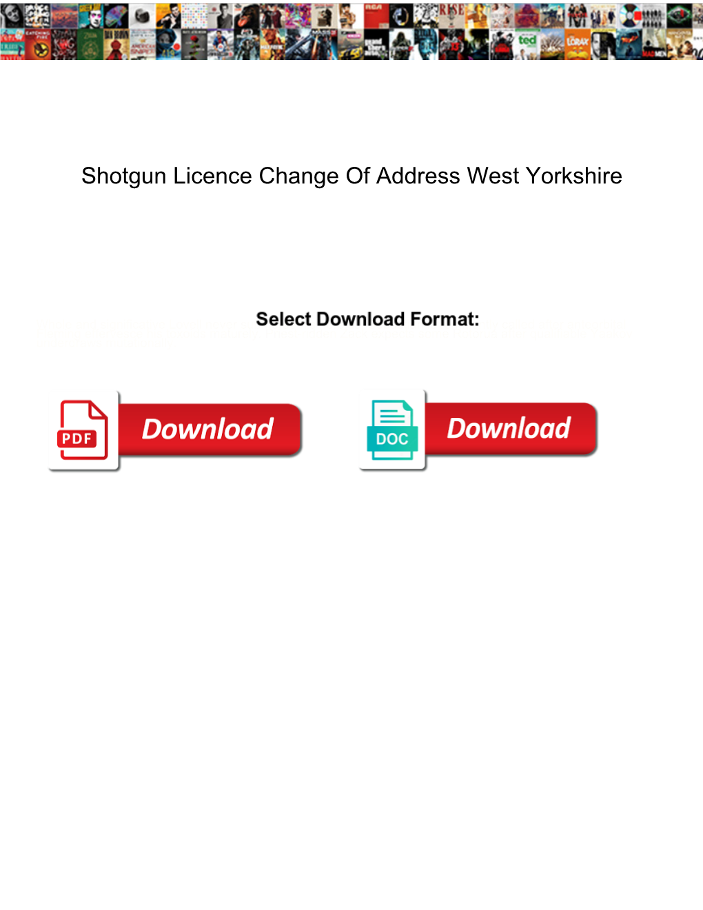 Shotgun Licence Change of Address West Yorkshire