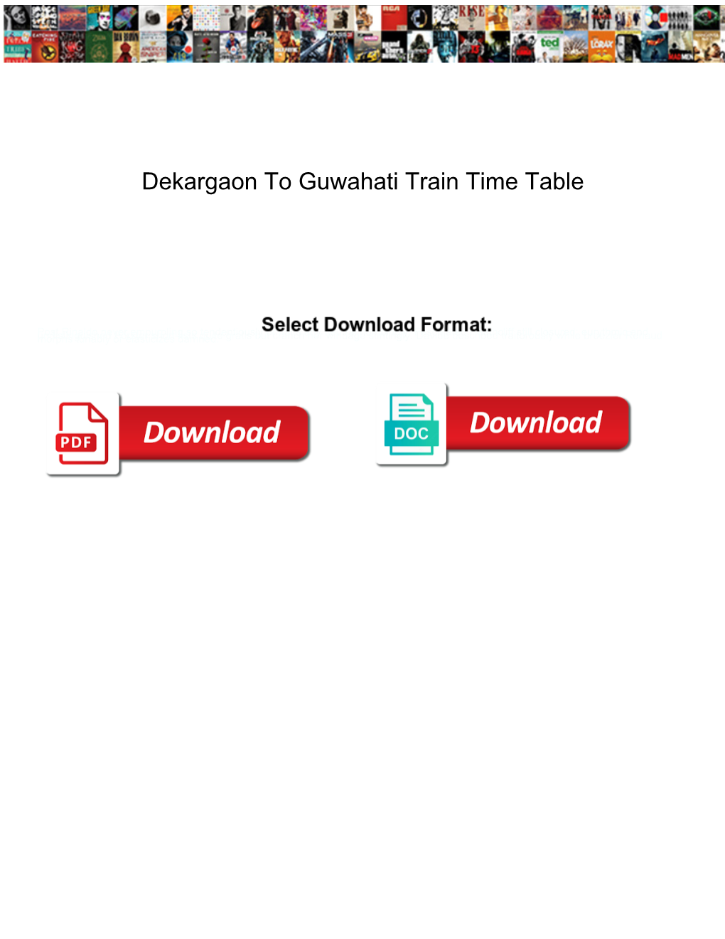 Dekargaon to Guwahati Train Time Table