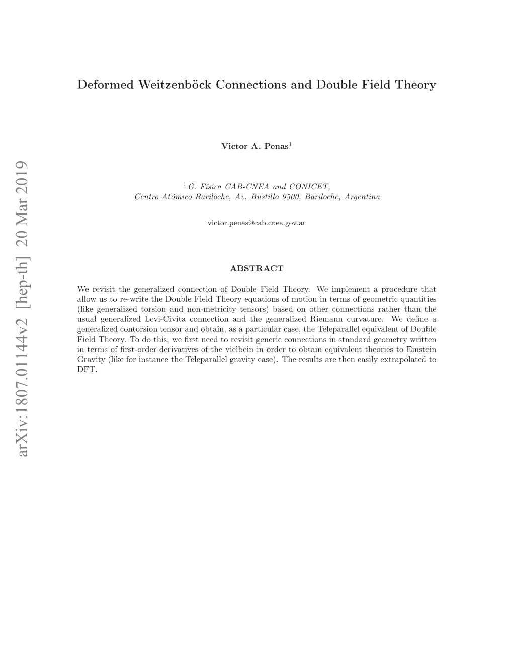 Deformed Weitzenböck Connections, Teleparallel Gravity and Double