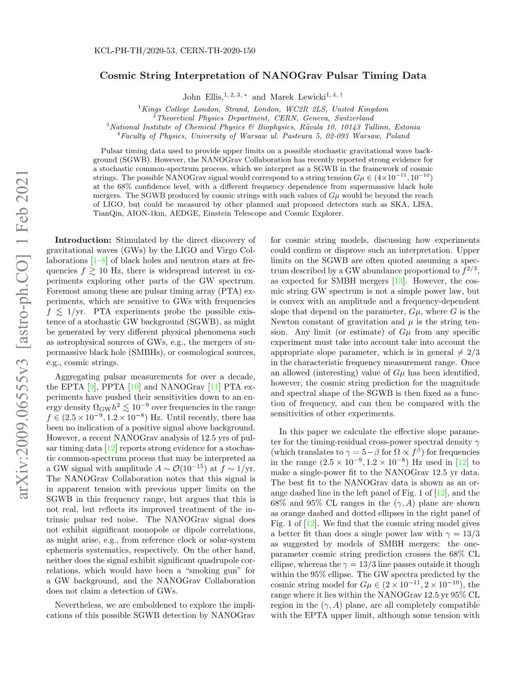 Arxiv:2009.06555V3 [Astro-Ph.CO] 1 Feb 2021