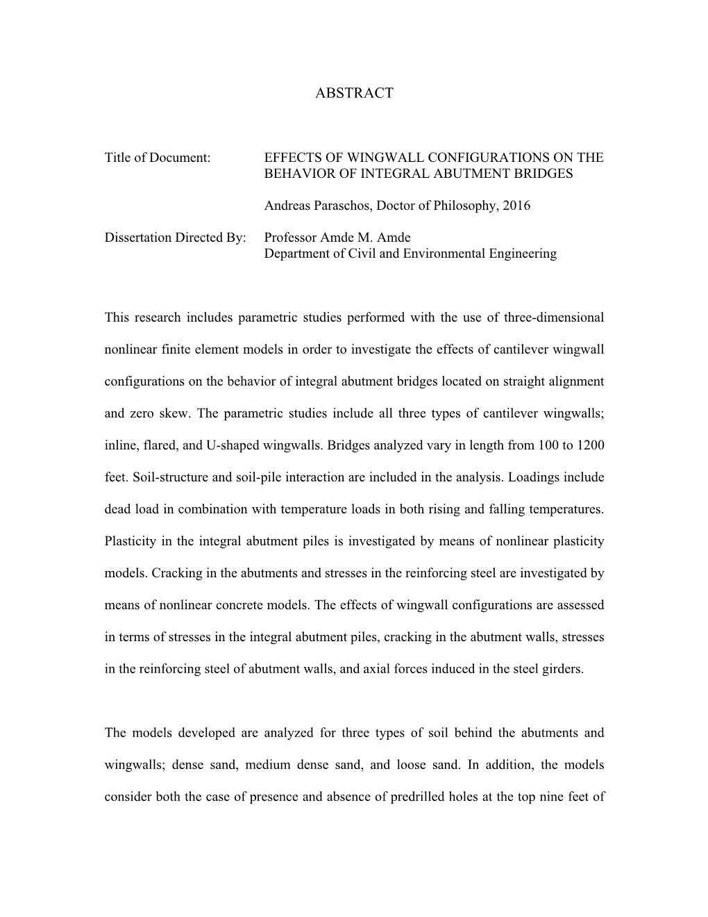 Effects of Wingwall Configurations on Integral Abutment Bridges