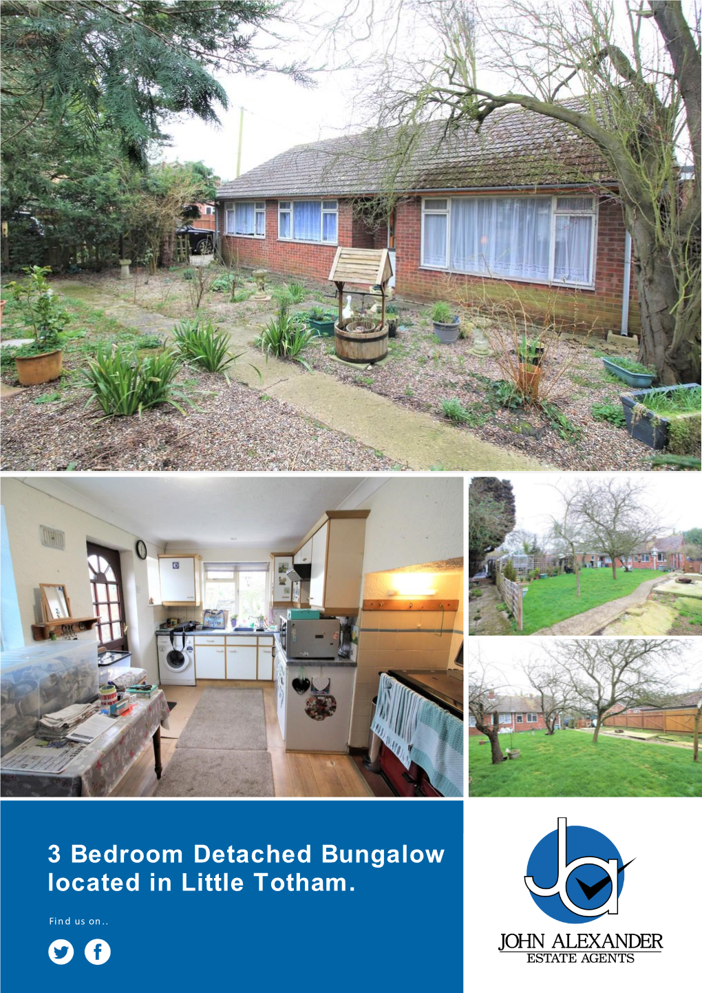 3 Bedroom Detached Bungalow Located in Little Totham