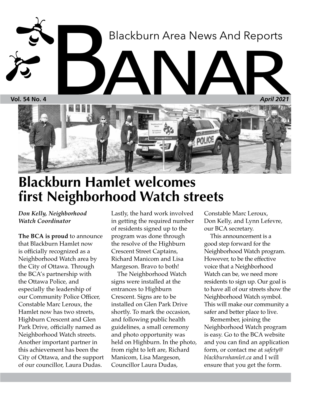 Blackburn Hamlet Welcomes First Neighborhood Watch Streets