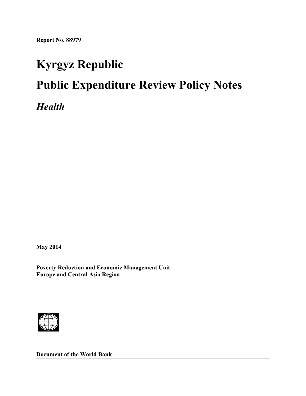 Public Expenditure Review Policy Notes