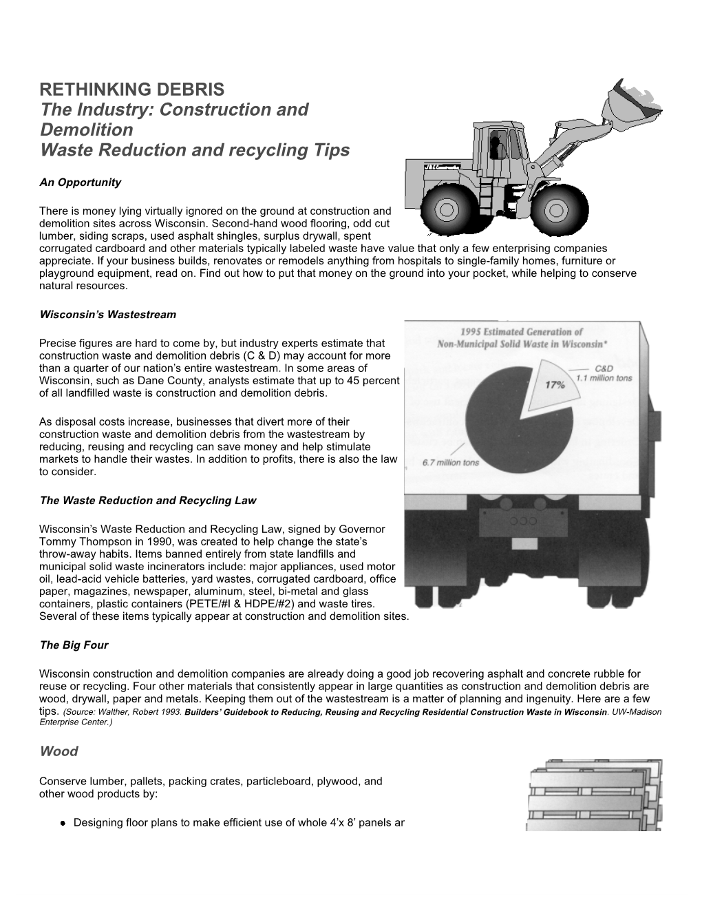 Construction and Demolition Waste Reduction and Recycling Tips