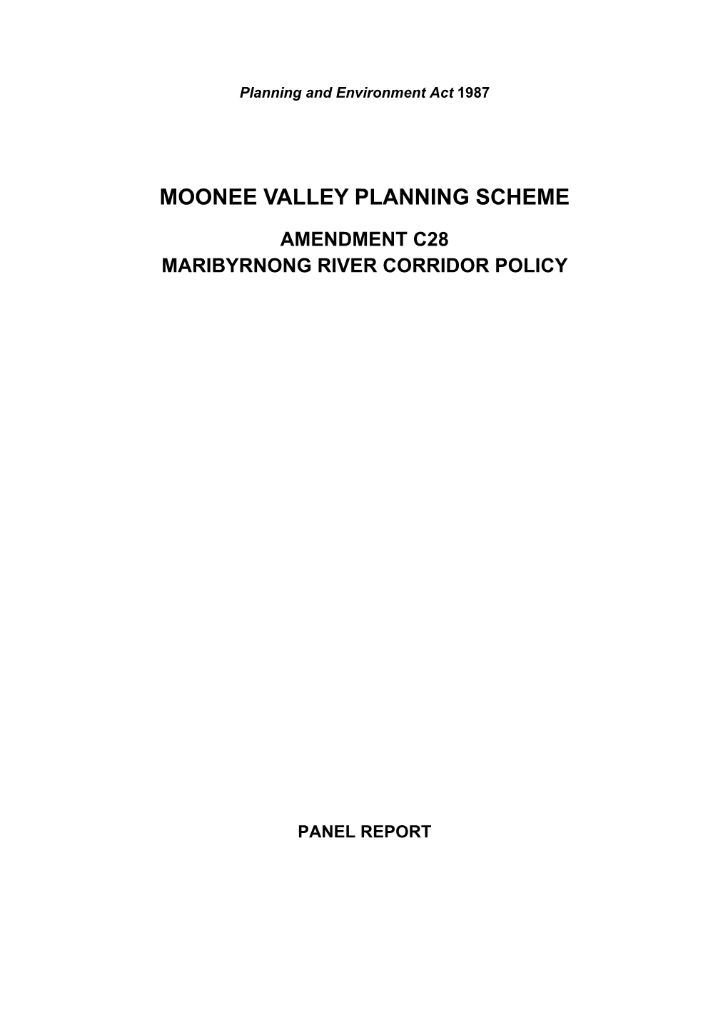 Moonee Valley Planning Scheme