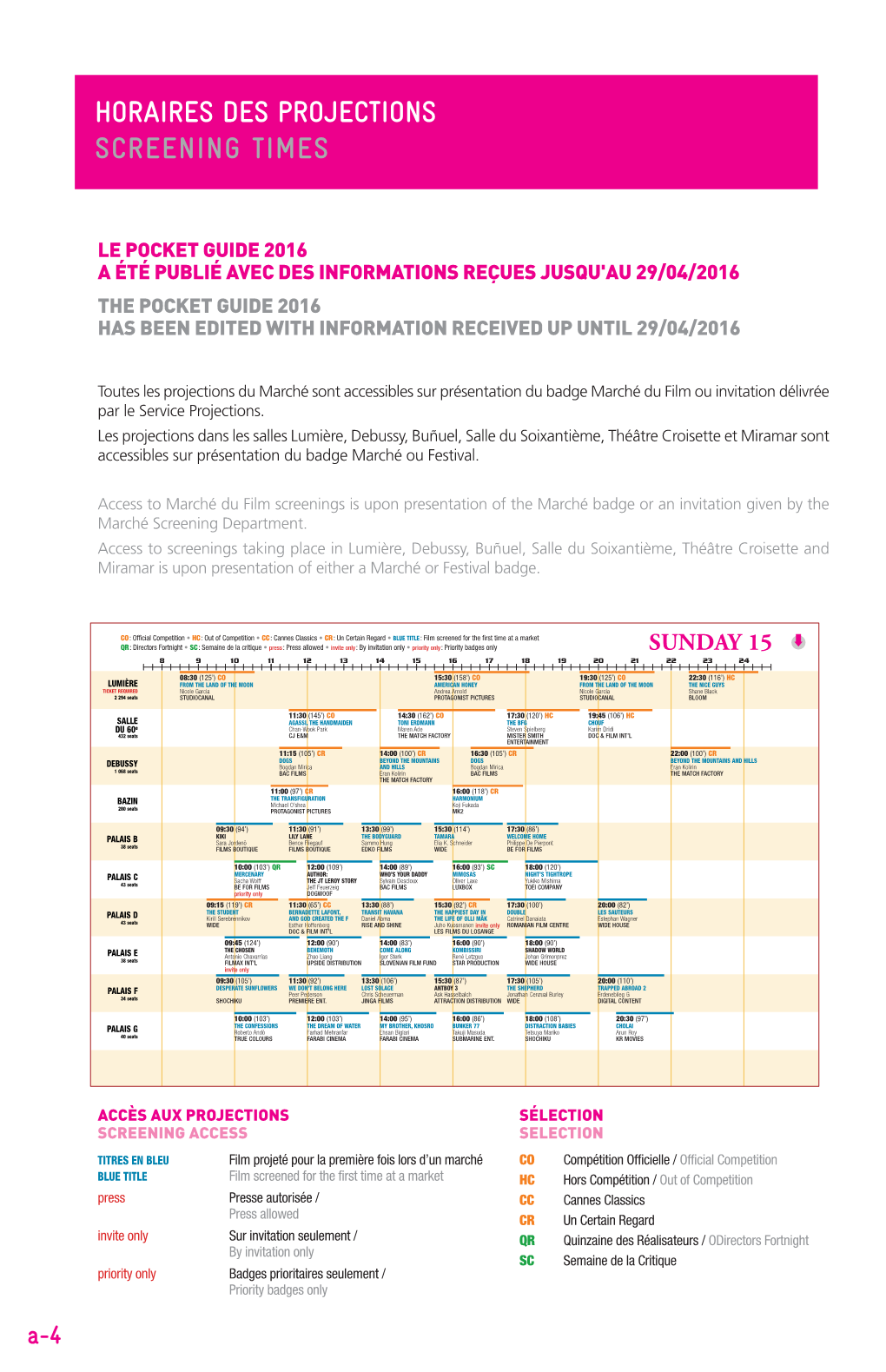 Horaires Des Projections Screening Times