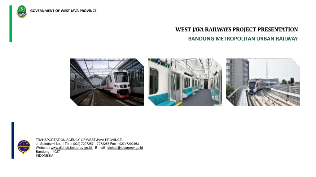 West Java Railways Project Presentation Bandung Metropolitan Urban Railway