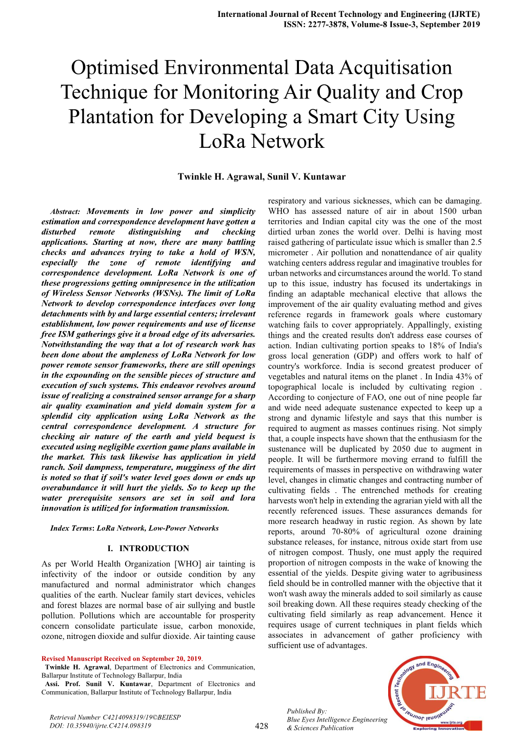 International Journal of Soft Computing and Engineering