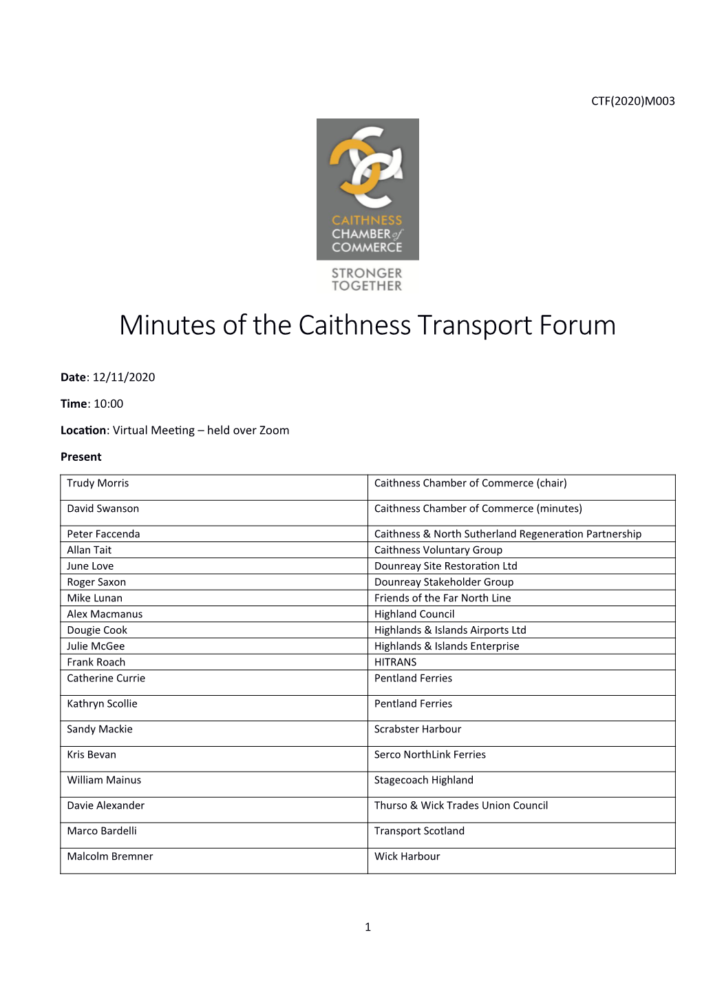 Caithness Transport Forum