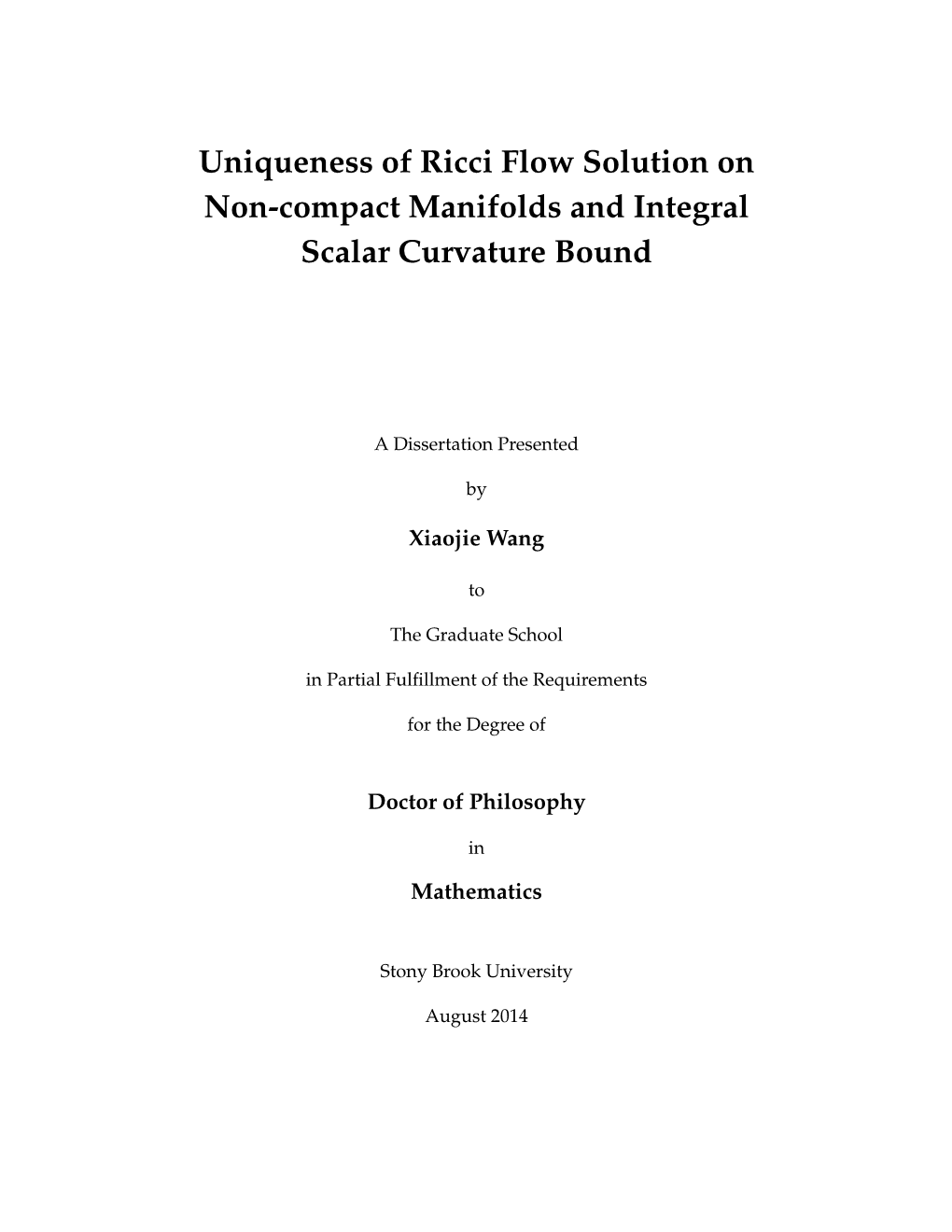 Uniqueness of Ricci Flow Solution on Non-Compact Manifolds and Integral Scalar Curvature Bound