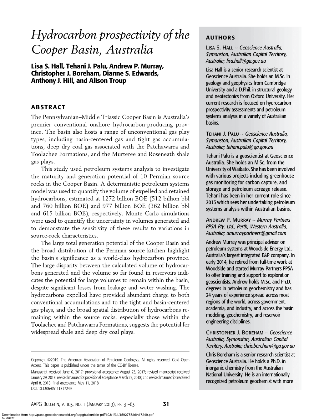 Hydrocarbon Prospectivity of the Cooper Basin, Australia