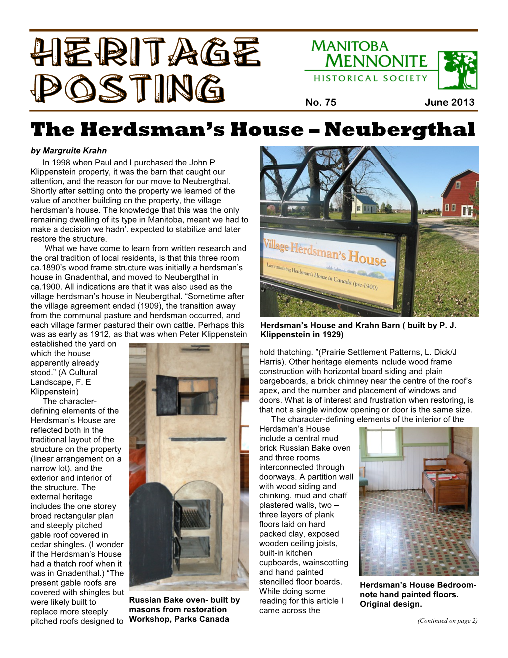 The Herdsman's House – Neubergthal