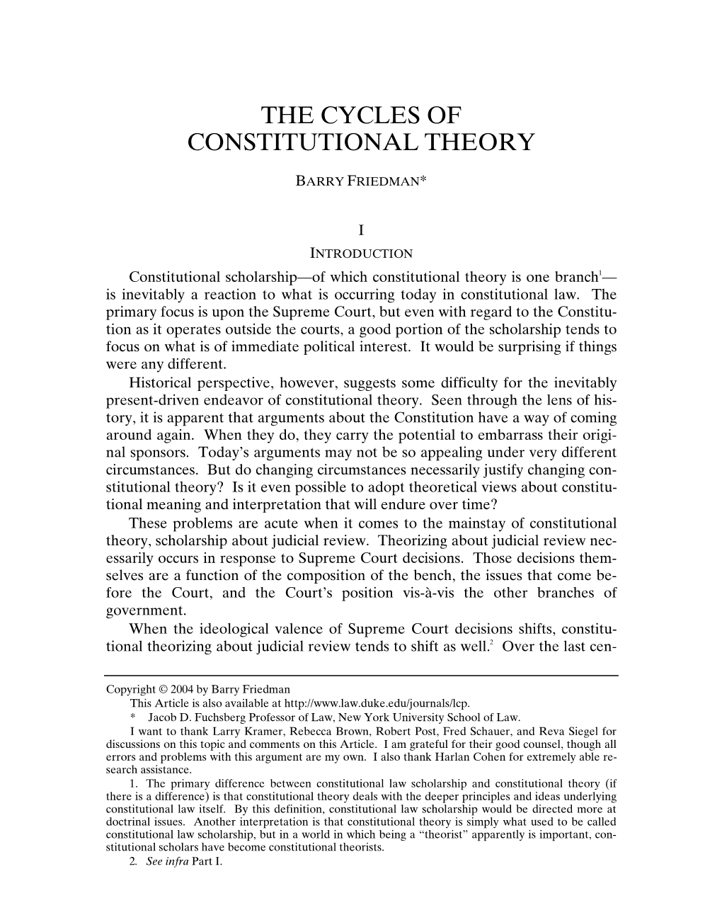 The Cycles of Constitutional Theory