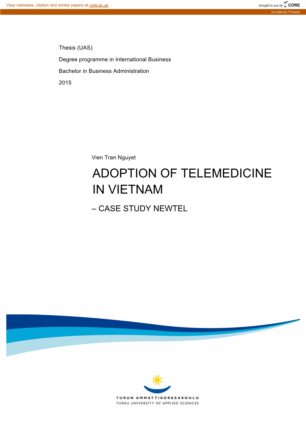 Adoption of Telemedicine in Vietnam