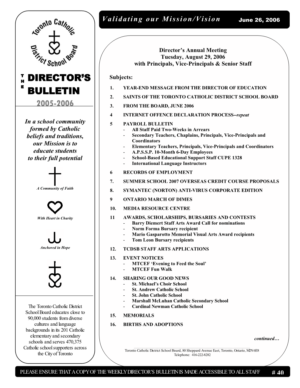 Director's Bulletin