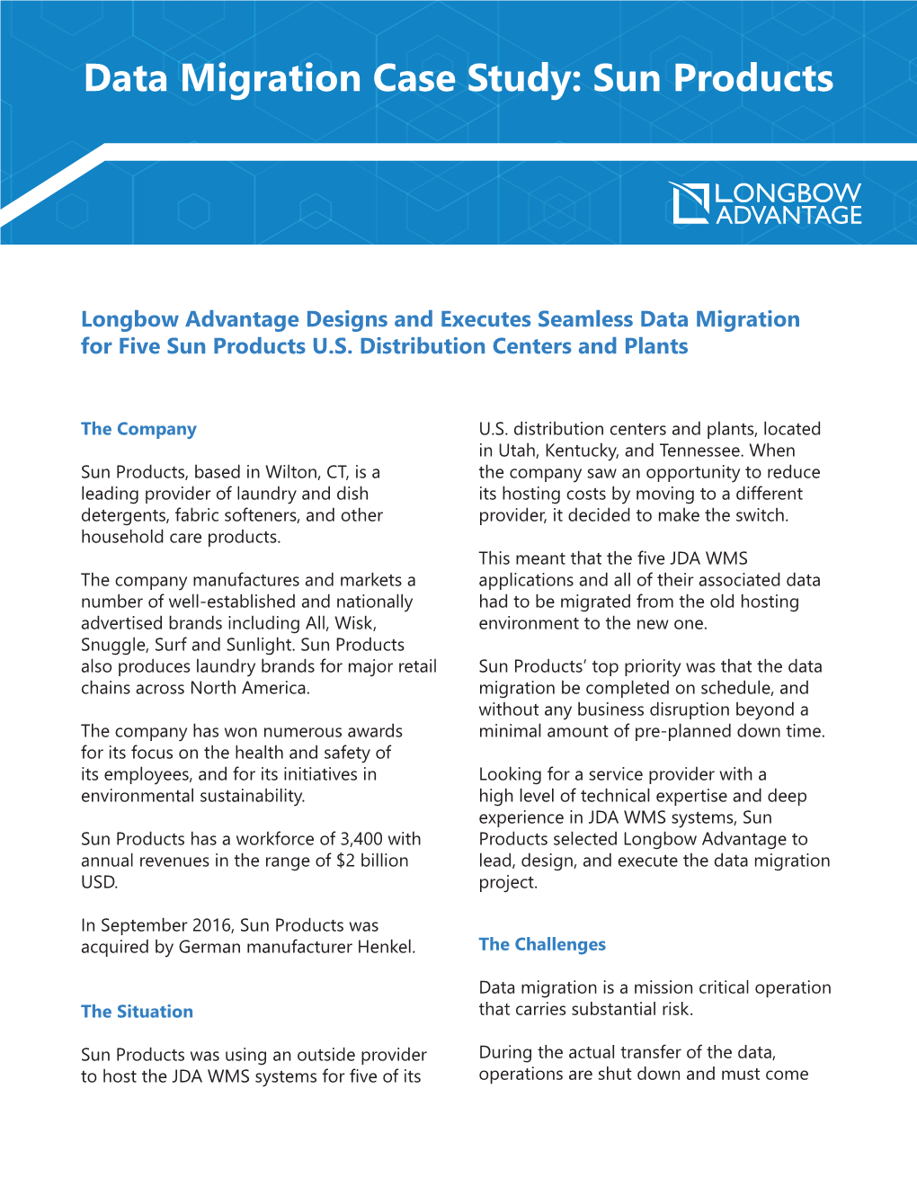 Data Migration Case Study: Sun Products