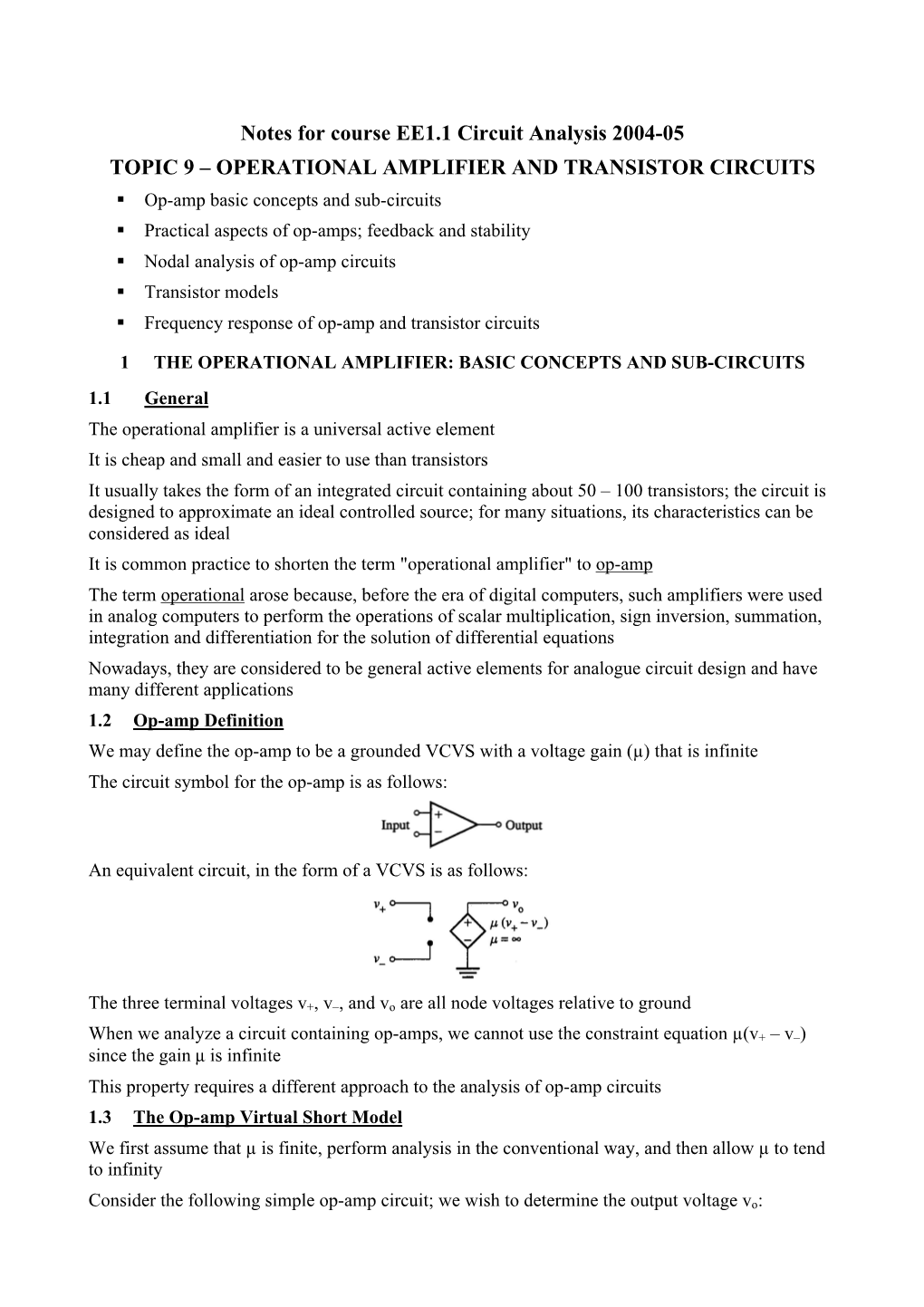 9 Op-Amps and Transistors