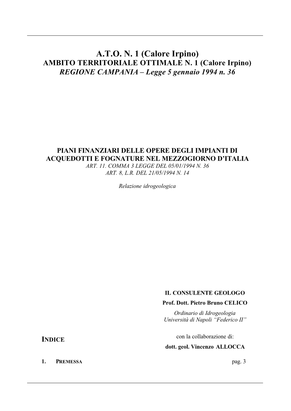 Relazione Idrogeologica