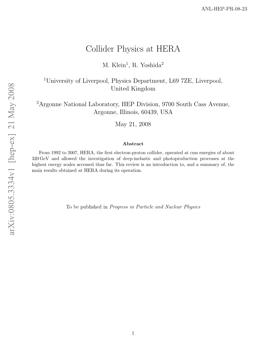 Collider Physics at HERA