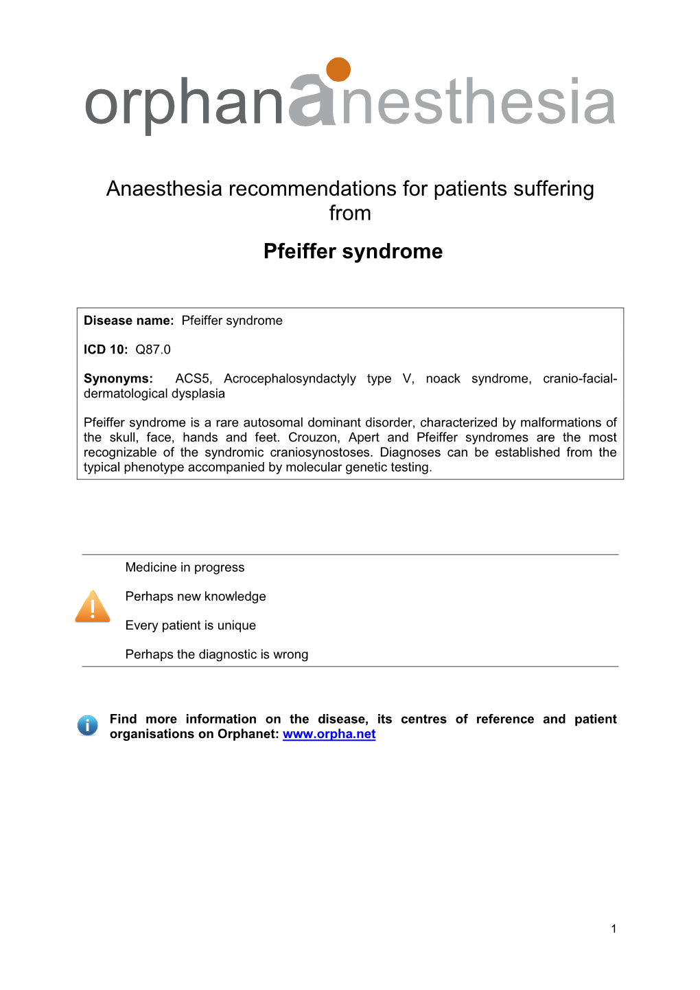 Pfeiffer Syndrome