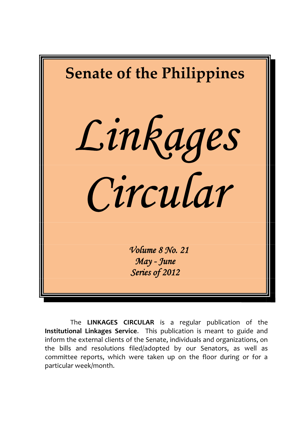 Linkages Circular Vol. 8 No. 21