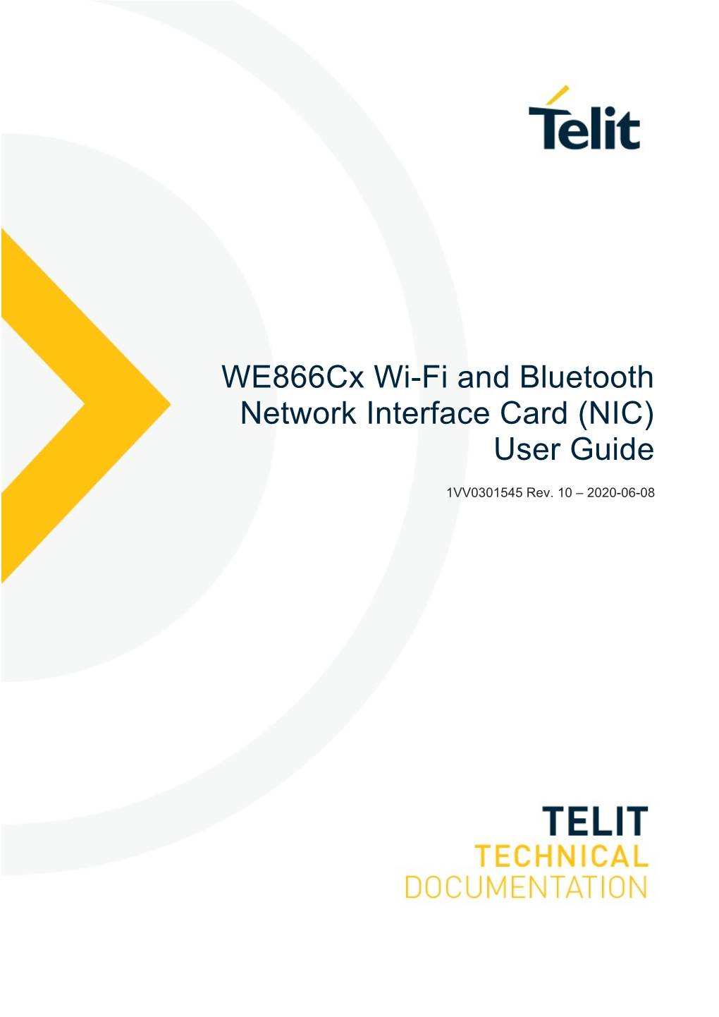 WE866C3 Wi-Fi and Bluetooth Network Interface Card (NIC) User