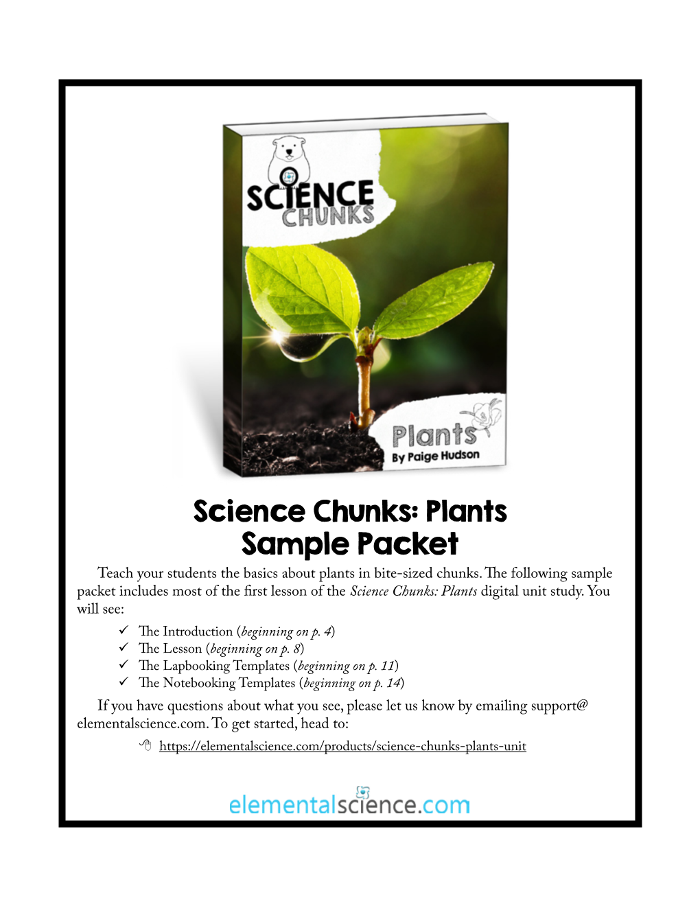 Science Chunks: Plants Sample Packet Teach Your Students the Basics About Plants in Bite-Sized Chunks