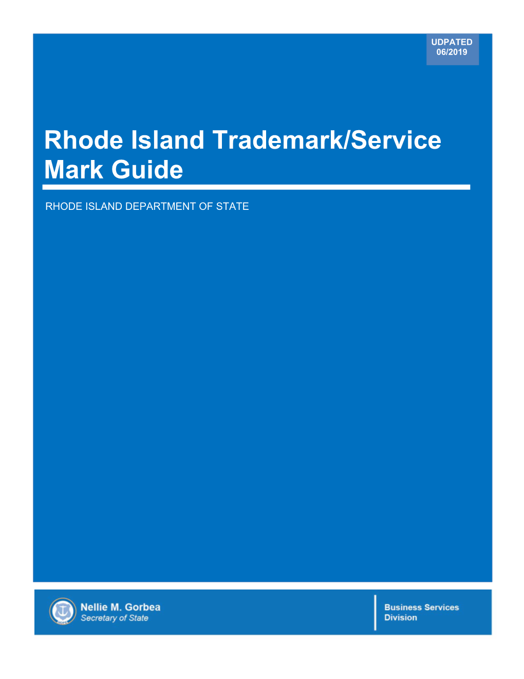 State of Rhode Island Trademark/Service Mark Guide