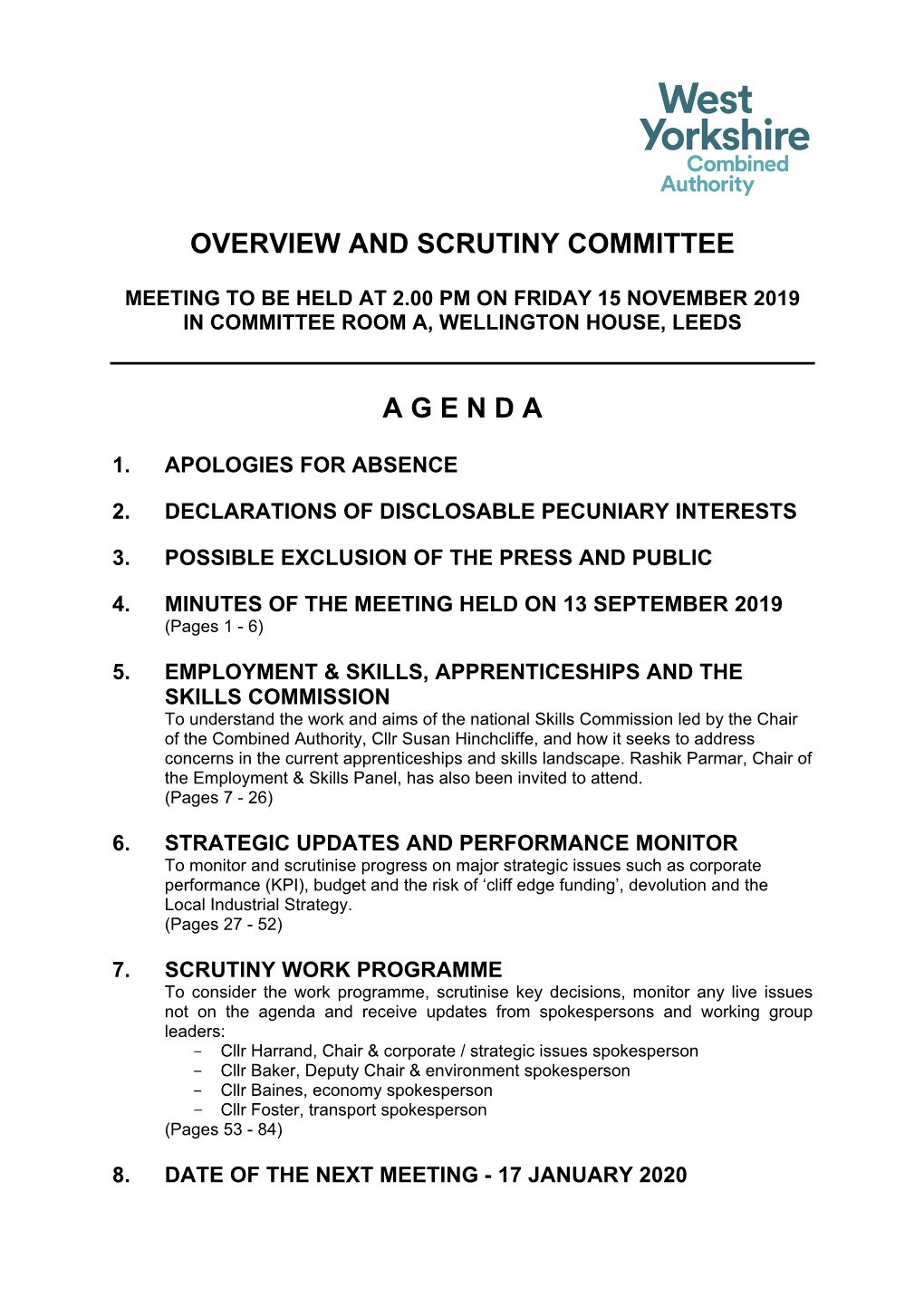 (Public Pack)Agenda Document for Overview and Scrutiny Committee