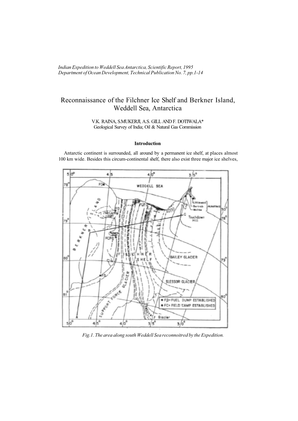 Reconnaissance of the Filchner Ice Shelf and Berkner Island, Weddell Sea, Antarctica