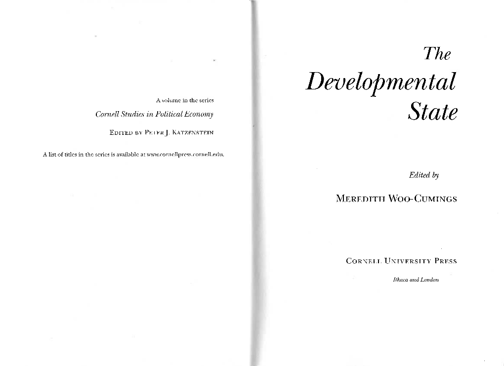 Developmental State I Meredith Wcc-Curnings, Editor; Meredith Woo-Cumin~ P·· Cm