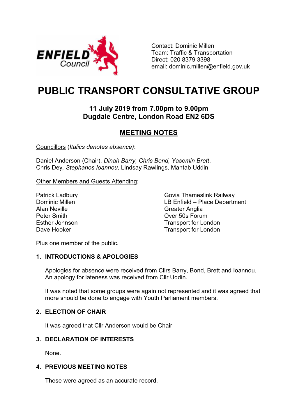 Public Transport Consultative Group